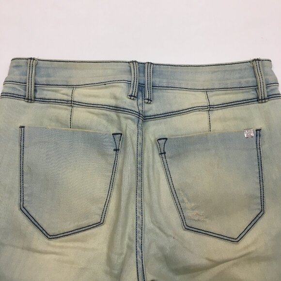 BEBE Florent Wash Distressed Logo Hardware 5 Pocket Skinny Jeans - Picture 12 of 16